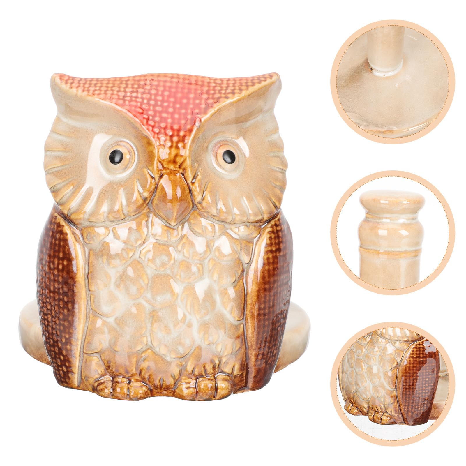 Portarotolo Resistente e Facile da Usare di Carta Igienica in Ceramica Supporto Stabile e Decorativo a Forma di Gufo Creativo per Bagno o Cucina