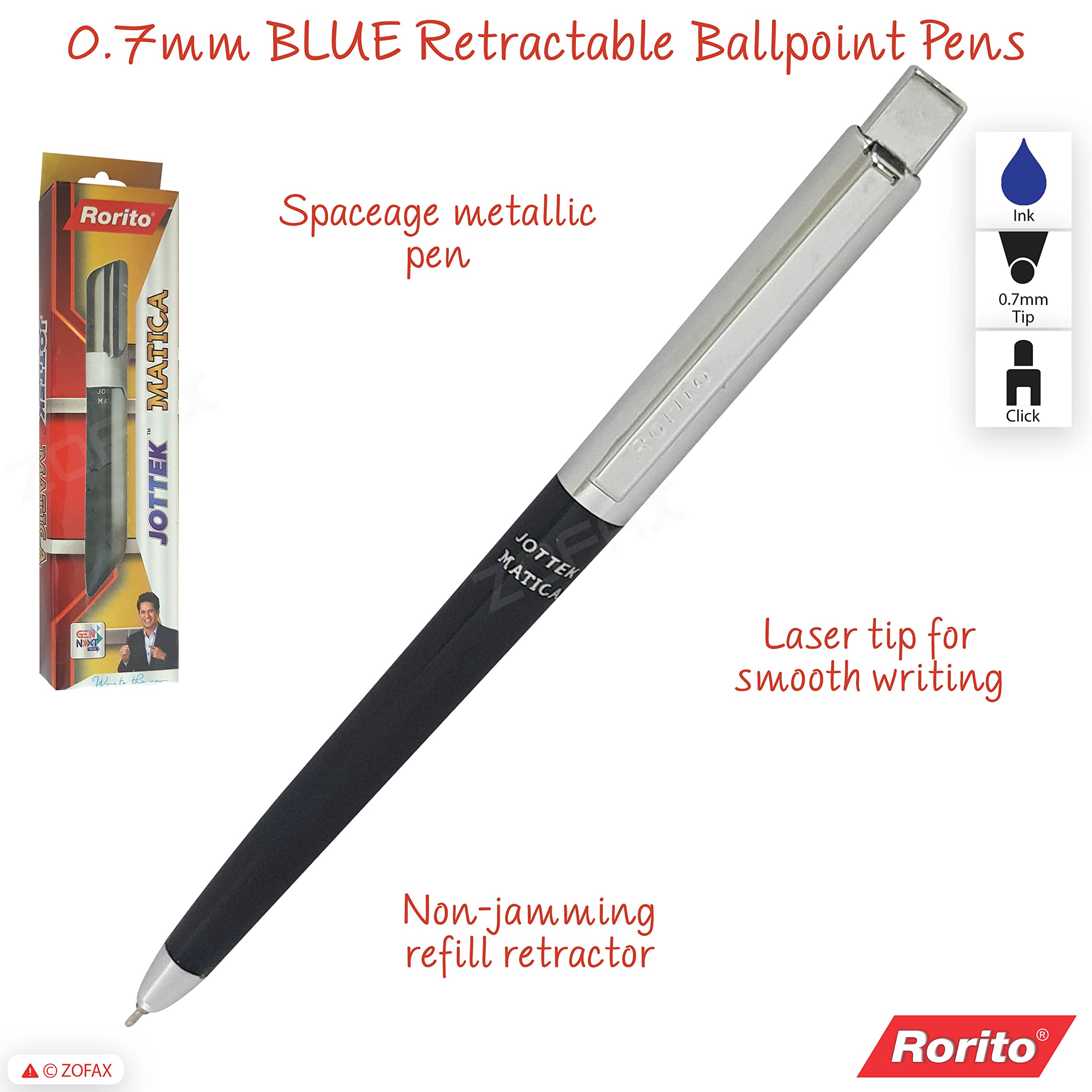 7mm Laser Tip Rorito Jottek Matica Blue Metallic Retractable