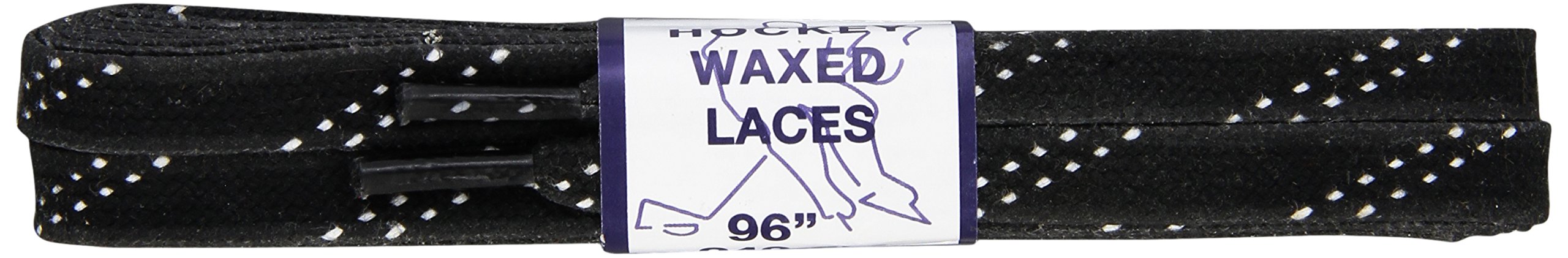 Proguard Plastic Tipped Waxed Hockey Lace , Black, 96-Inch