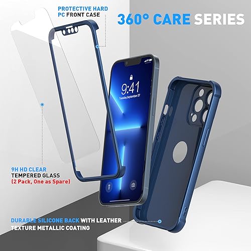 Miniatura 7 de ORETECH Funda para iPhone 13 Pro Max, con 2 protectores de pantalla prueba de caídas de grado militar de 15 pies protección de cámara 360 a prueba