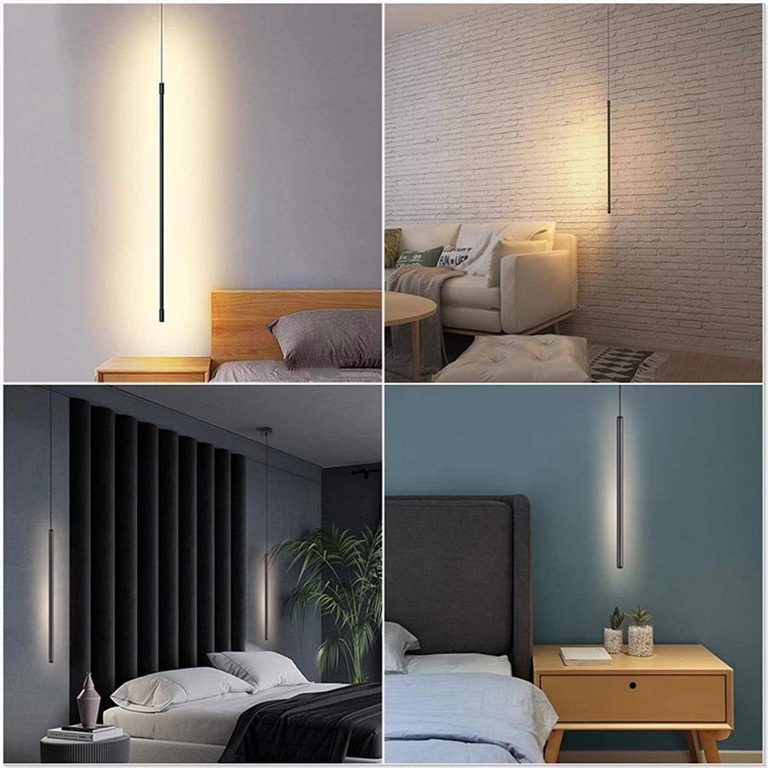 Lampa wisząca czarna liniowa długa rurka nowoczesna minimalistyczna lampa wisząca Led oprawa sufitowa typu Downlight żyrandol oprawa oświetleniowa do sypialni nocna dekoracja ścienna do telewizora (C