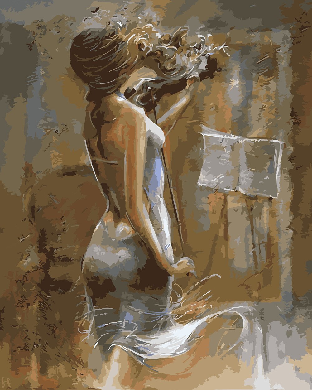 CaptainCrafts Paint by Numbers for Adults - DIY Oil Painting Kit on Linen Canvas 16x20 Inch - Wall Art House Decor Gifts (Frameless, Music Violinist)