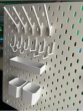 Skadis Pano İçin Plastik Aksesuar Seti-Askı, Kanca, Kutu - Pano Dahil Değildir