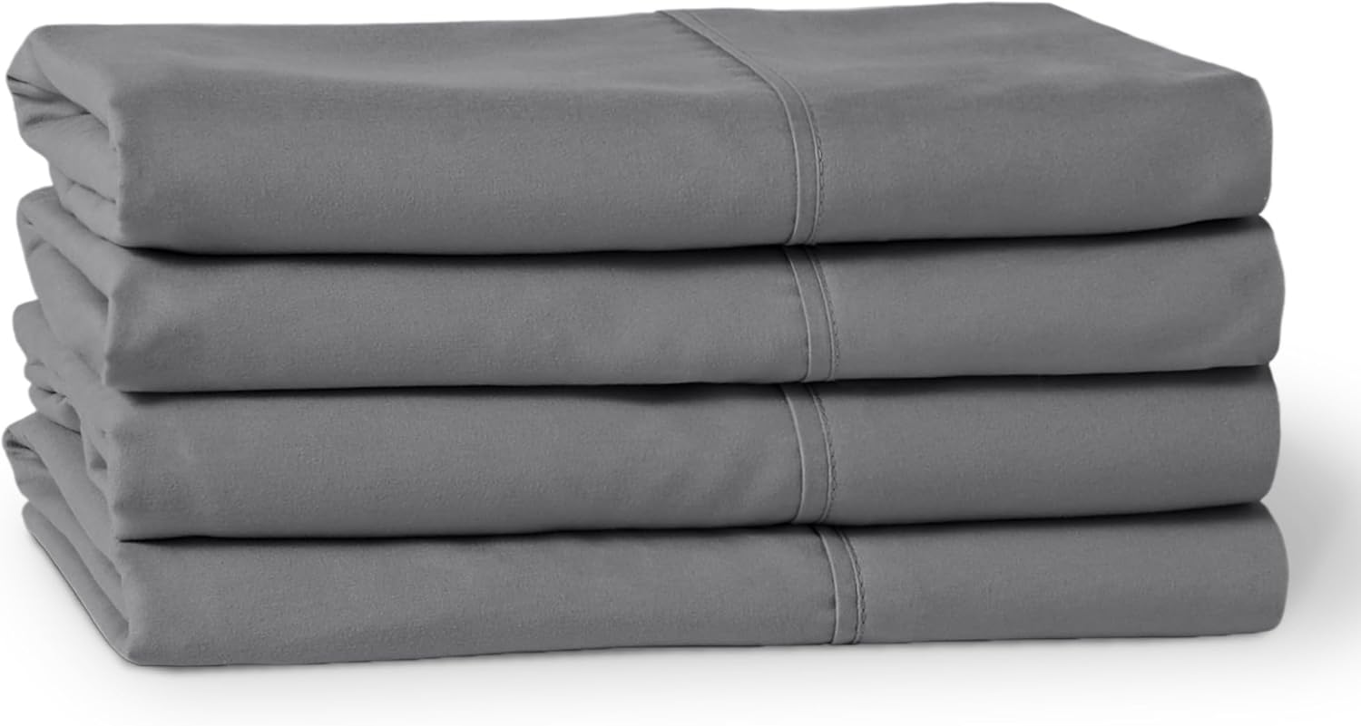 Bare Home Microfiber King Size Pillowcases - 4 Pack, Grey, 20x40