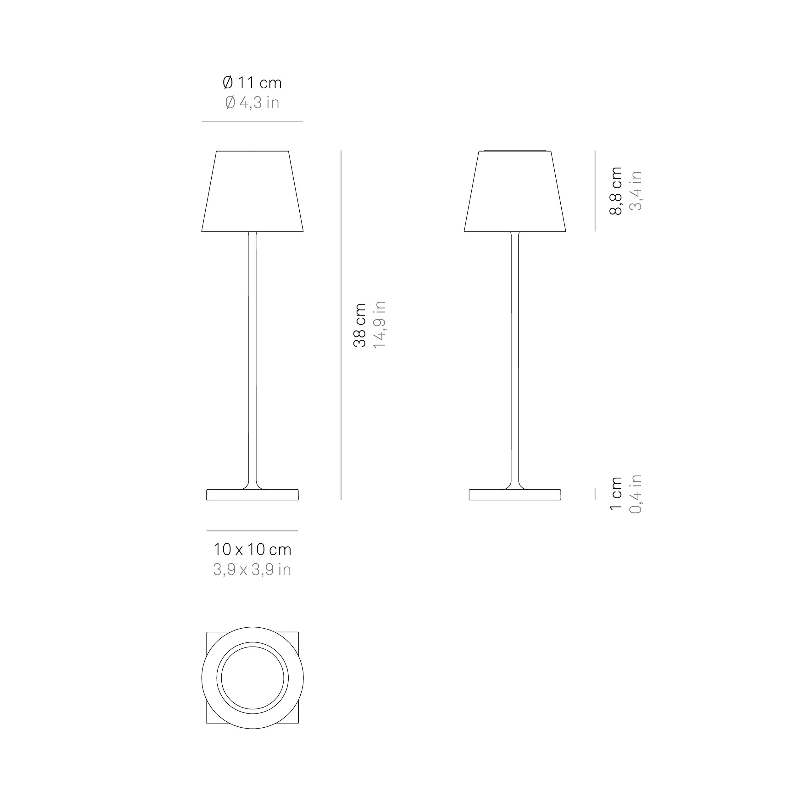 [Amazon Exclusive] Zafferano Poldina Pro Kit 2x Lámpara Portátil, Cargador USB doble Aiino para Cargar Simultáneamente Lámpara/Smartphone, LED regulable, Base de Carga por Contacto, H38cm - Blanco