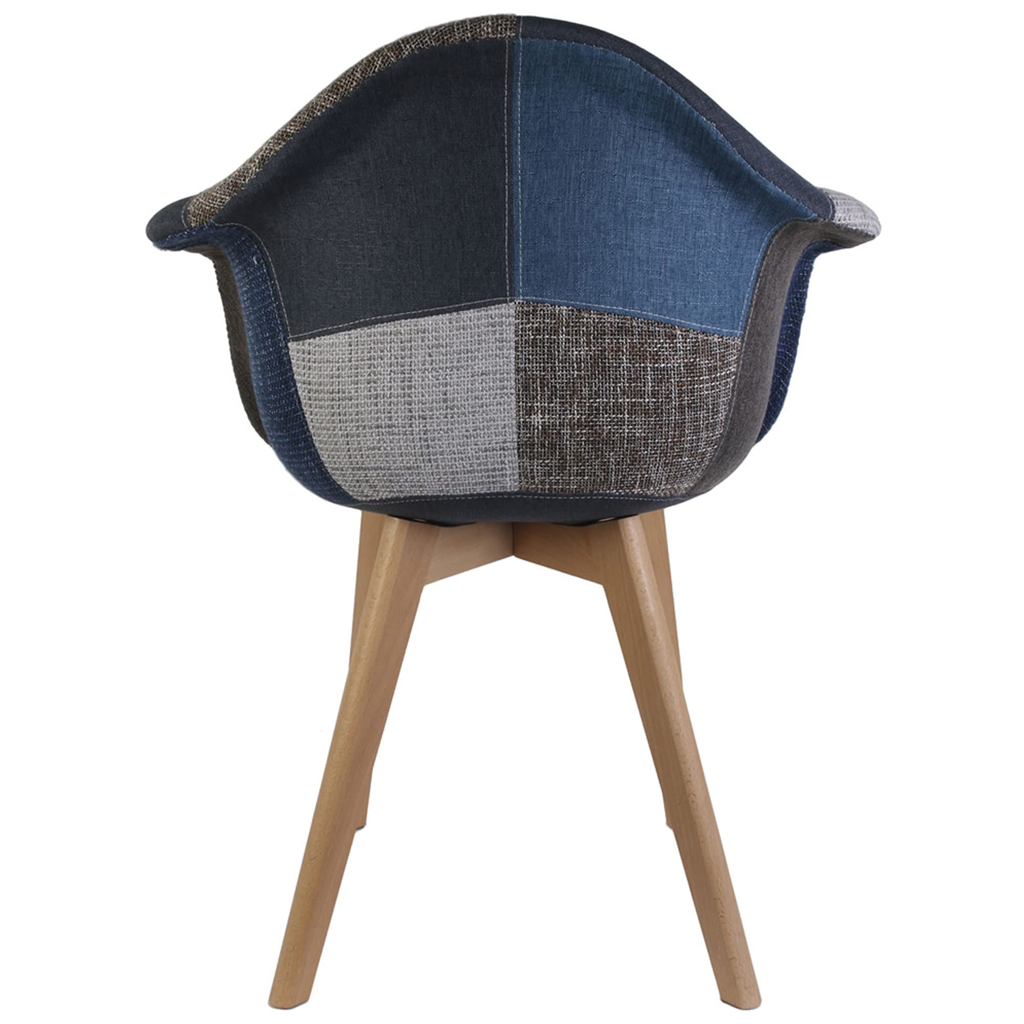 CMP Paris Fauteuil Patchwork - Bleu Et Gris