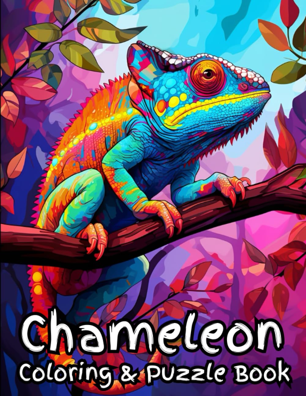 Chameleon Coloring & Puzzle Book: Activities for Kids
