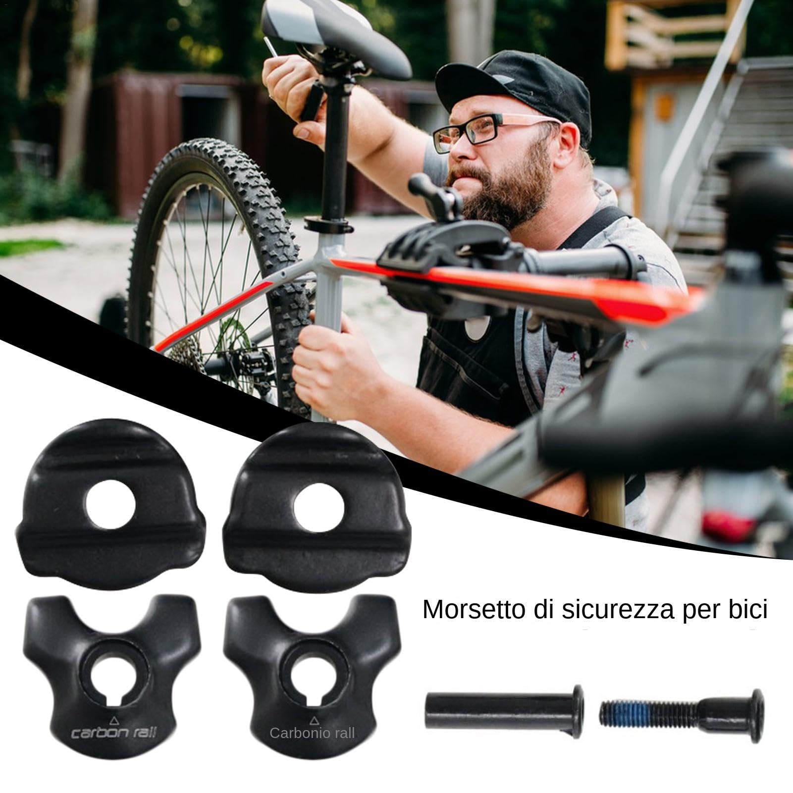 Morsetto Reggisella Per Bici In Carbonio - Compatibile 7x7mm E 7x9mm, Include Bullone E Morsetti - Foto 5
