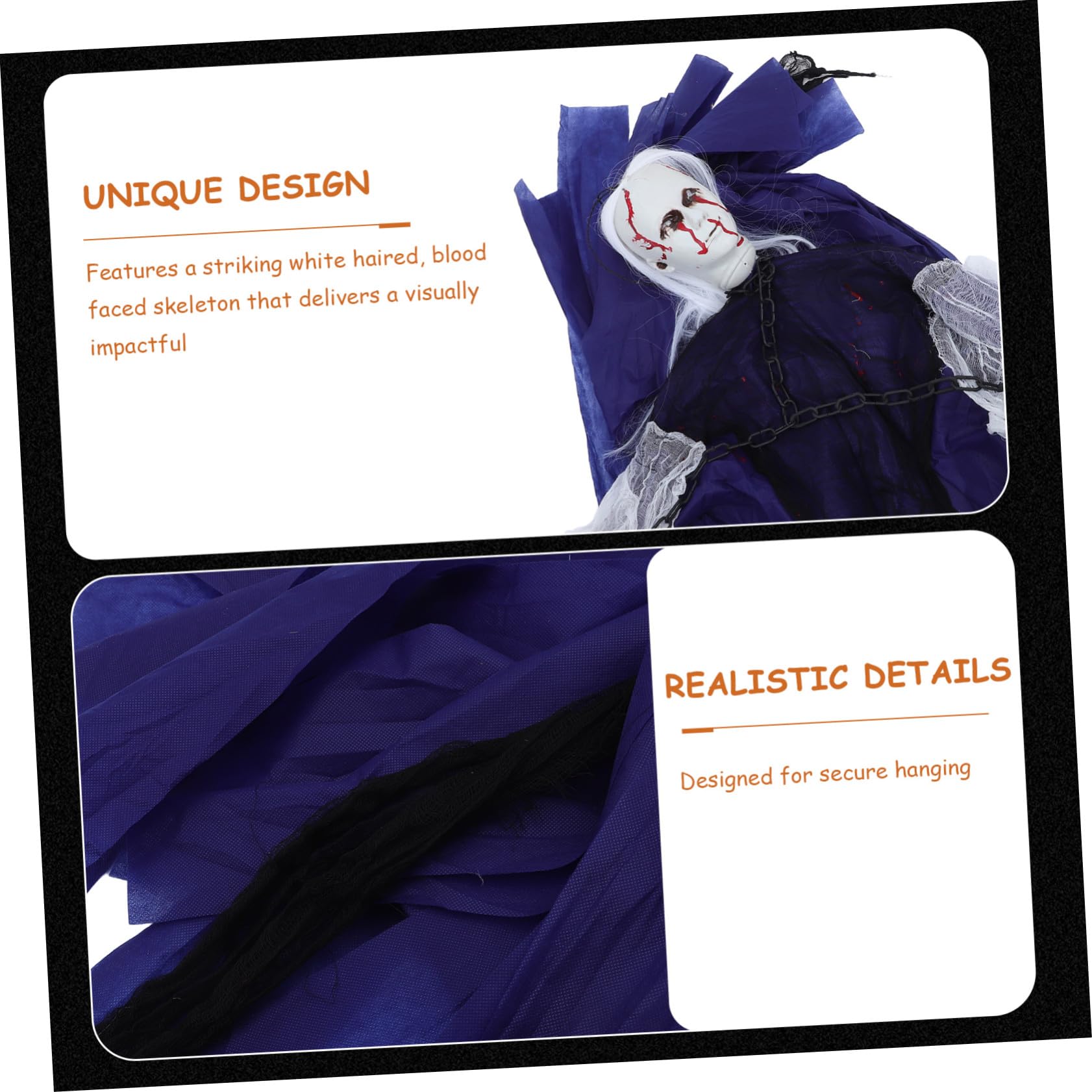 SUPVOX Decorazione Halloween Scheletro Appeso con Occhi LED e Attivazione Sonora Sangue con Per Esterni e Addobbo Spaventoso per e Casa Stregata