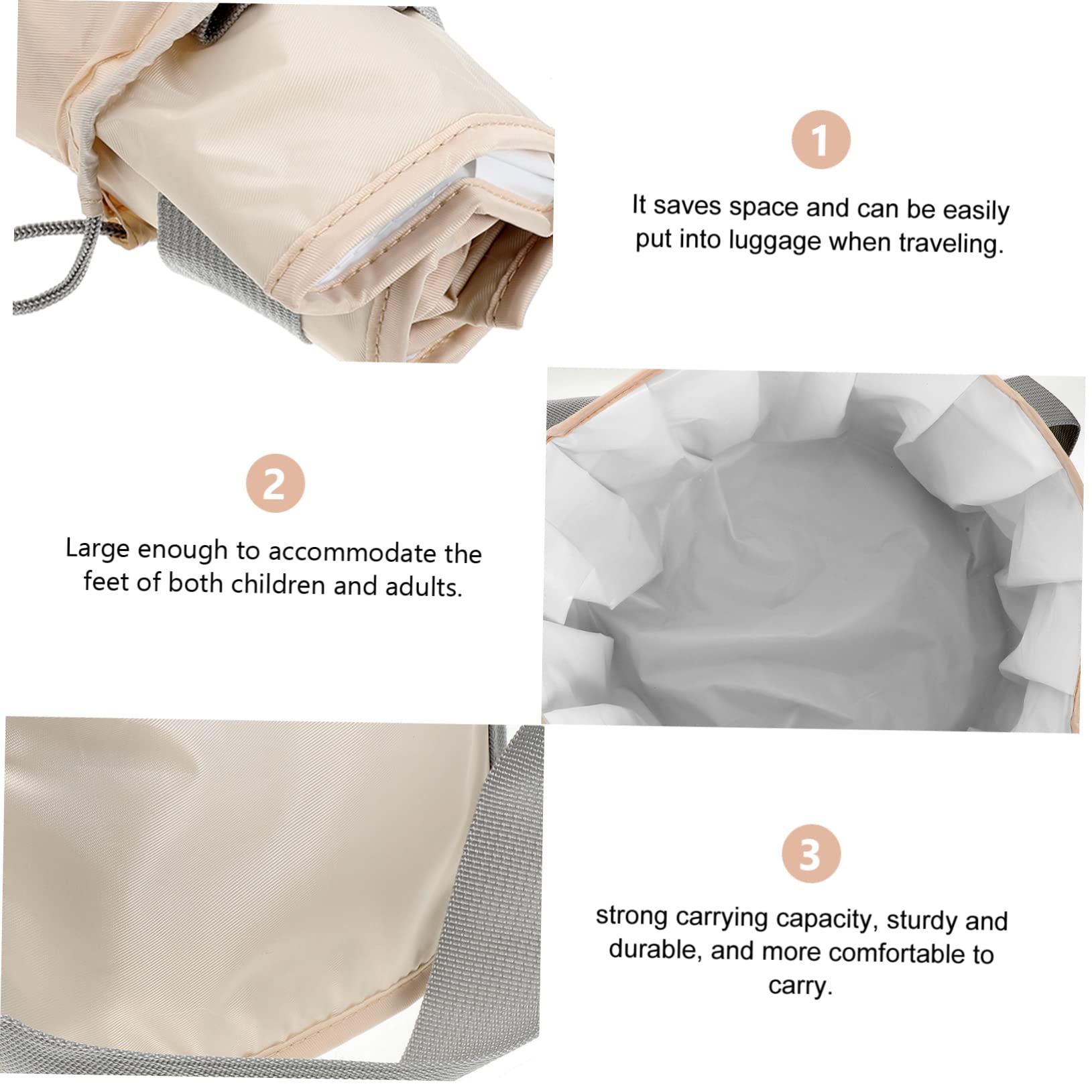 2pezzi Borsa Viaggio Per Pediluvio Portatile Per Bagno All Per Relax Dei Design e Materiale Isolante e Resistente