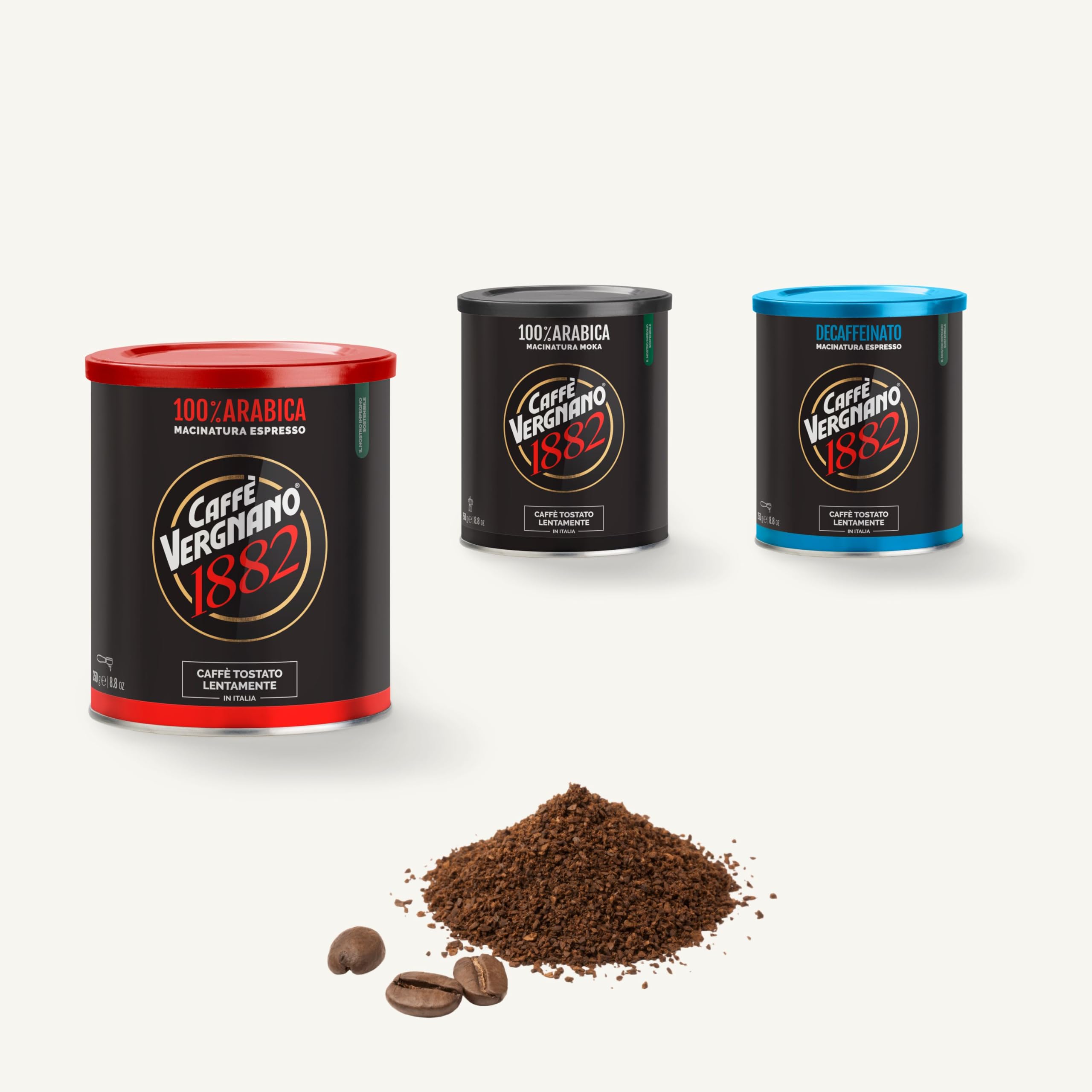 Caffè Vergnano 1882 - Boîte de café 100% Arabica Moulu Espresso - 1x250 gr