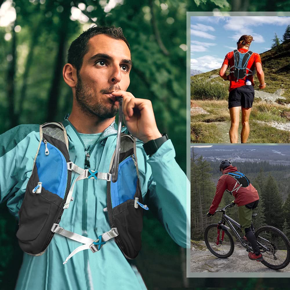 IX INOXTO - Mochila de hidratación para correr, chaleco de hidratación con bolsa de agua de 1.5 L (50 onzas) para hombres y mujeres, mochila de agua ligera para senderismo, ciclismo, escalada,