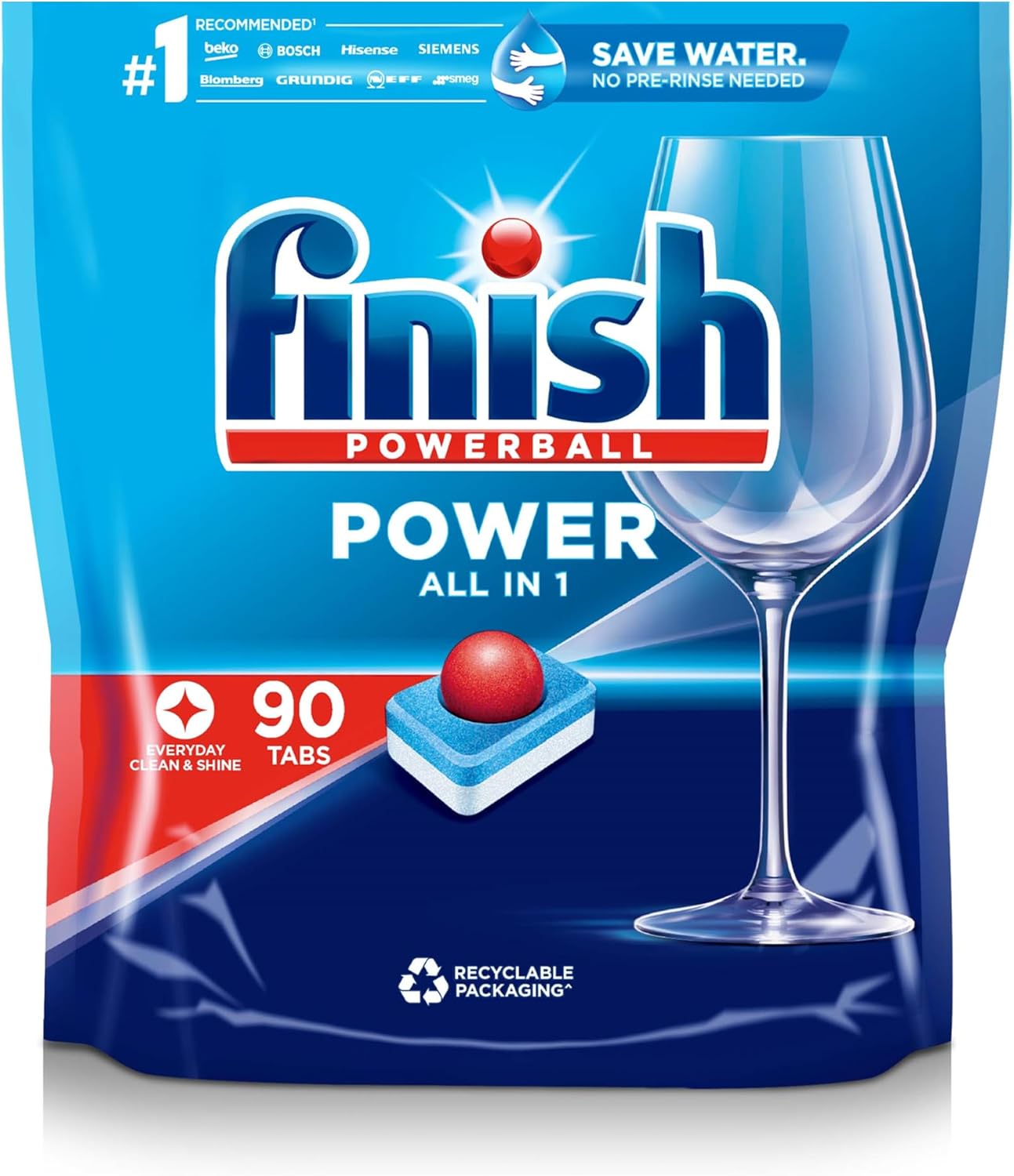 Finish All in 1 Max Dishwasher Tablets Lemon Scent, 90 Tablets