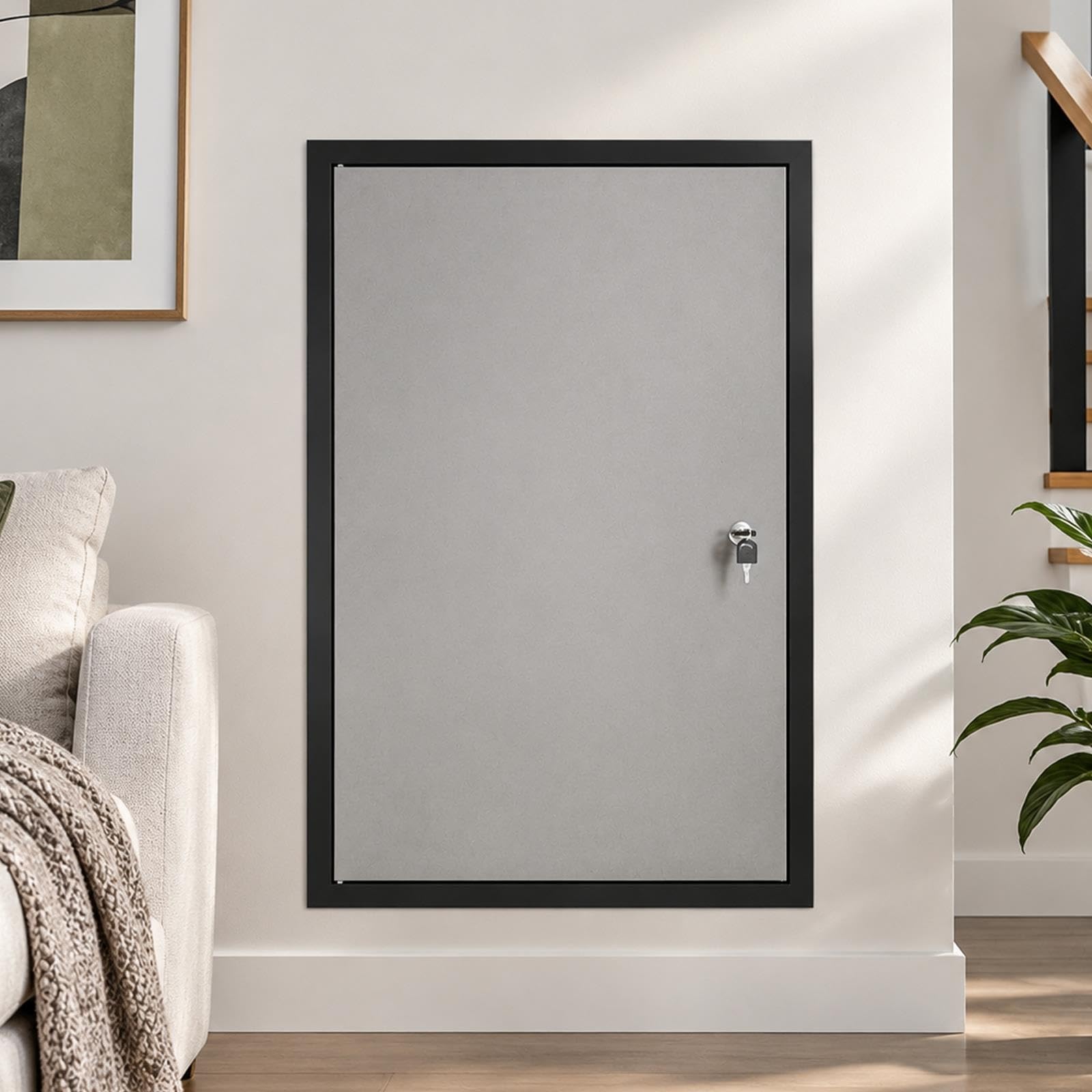 Panel de Acceso de Aluminio con Cerradura para inspección de Pared, Montaje a RAS, pintable, Ideal para Uso doméstico y Comercial