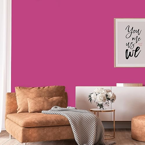 Miniatura 2 de CHIHUT Papel tapiz grueso de color rosa intenso para despegar y pegar, impermeable, para baño, extraíble, autoadhesivo, gabinete de cocina, papel de