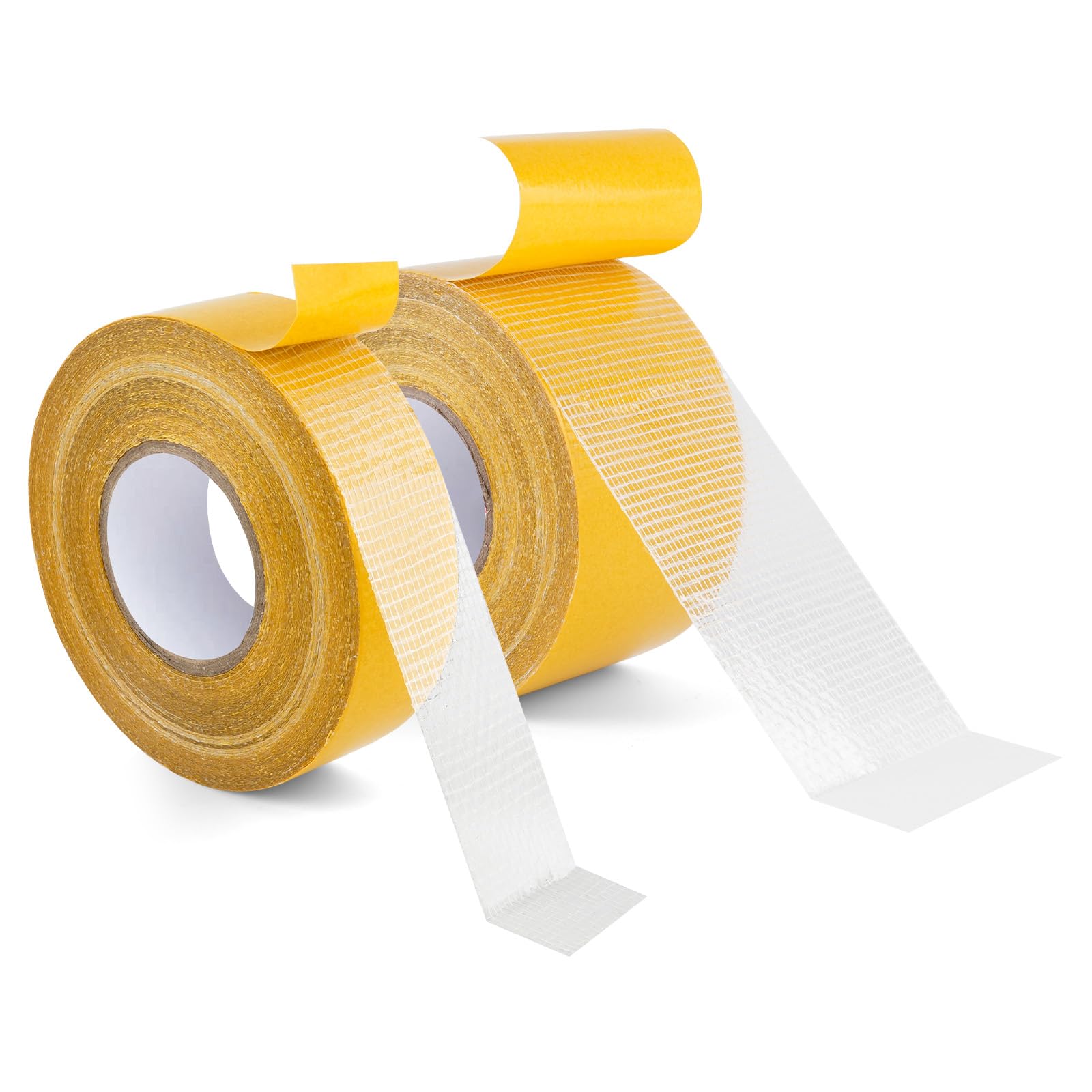 CAIYUANGUANGJIN 2Roll 131Ft/40m Double Sided Fabric Tape, 1inch+2inch Self Adhesive No Sew Hemming Tape for trousers Curtains Jeans Clothes Dresses Rug Carpet Art