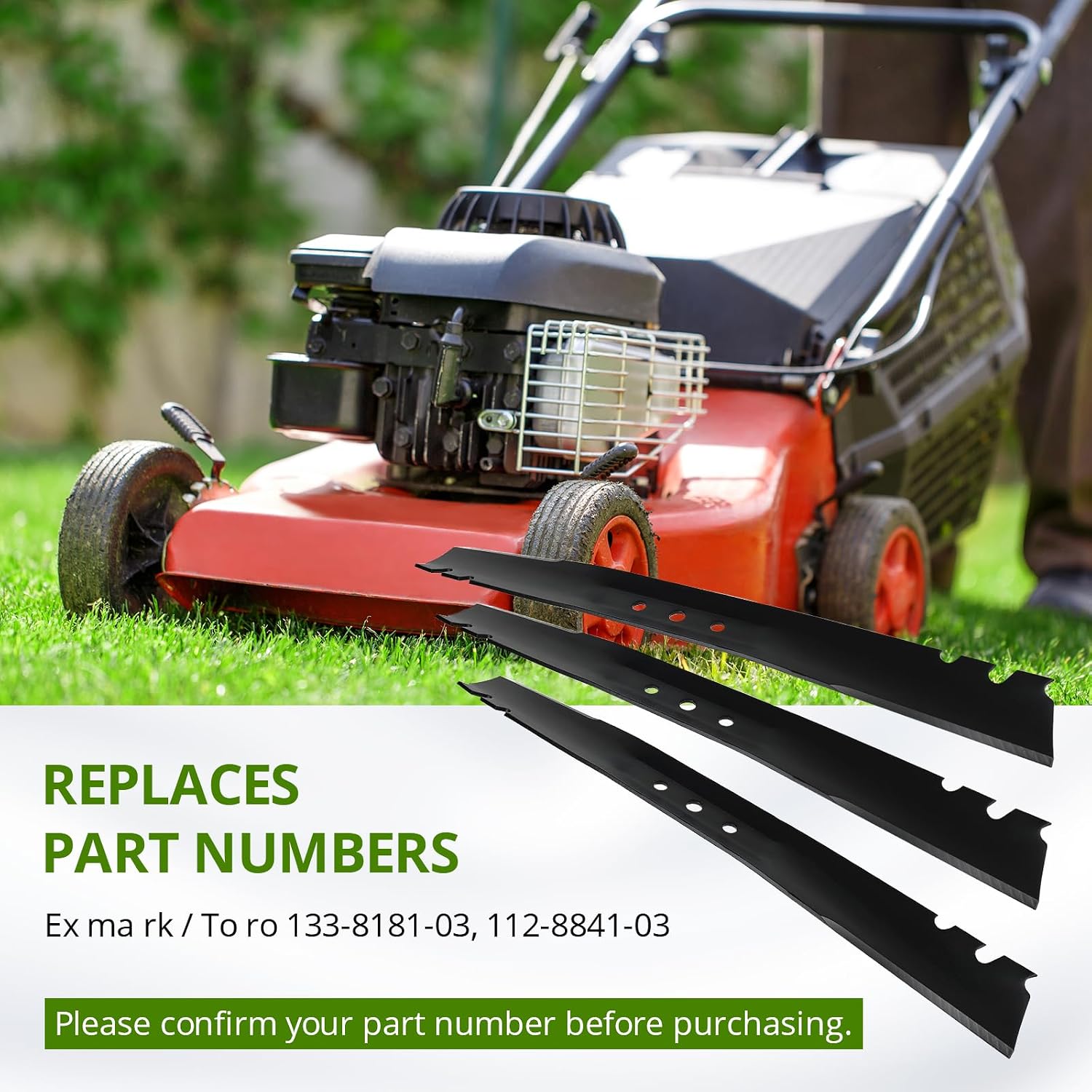 133-8181-03 112-8841-03 Toothed Mower Blade, Compatible with T oro Lawn Boy Walk Behind Mower 20 Inch Deck, Lawn Mower Blade Replace 112-8841