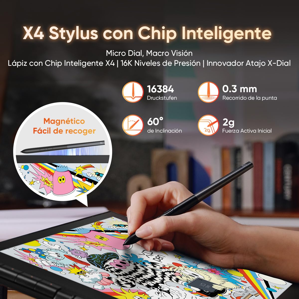XPPen Artist 16 3rd Tableta Gráfica con Pantalla 16K Niveles con X4 Chip Inteligente, Tableta Dibujo Digital Profesional 99% sRGB Compatible con Windows, Android, Mac, ChromeOS, Linux