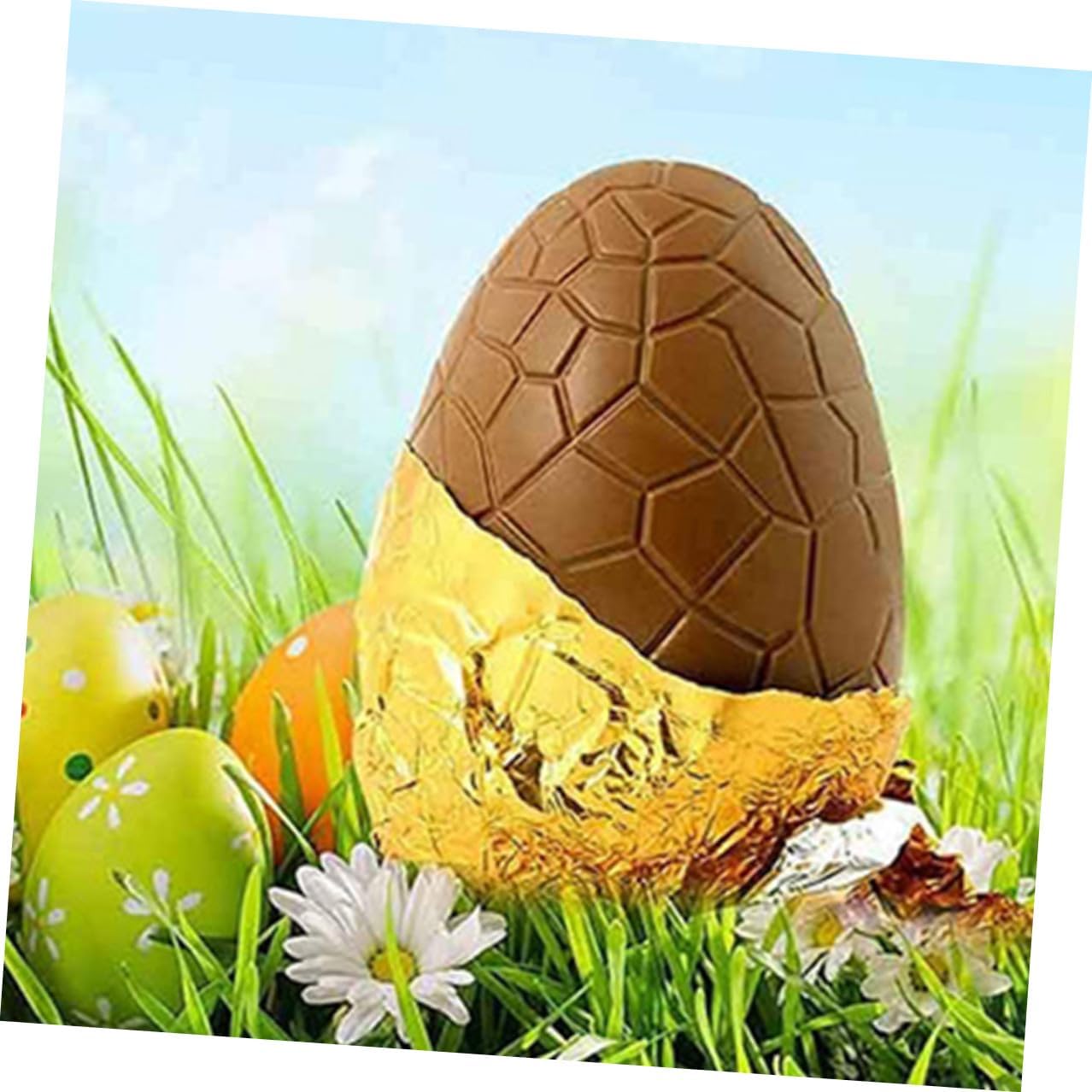 3 Sets Dinosaur Egg Baking Mold Plastic Chocolate Candy Mold Easter DIY Baking Accessory for Homemade Desserts and Cake Decoration