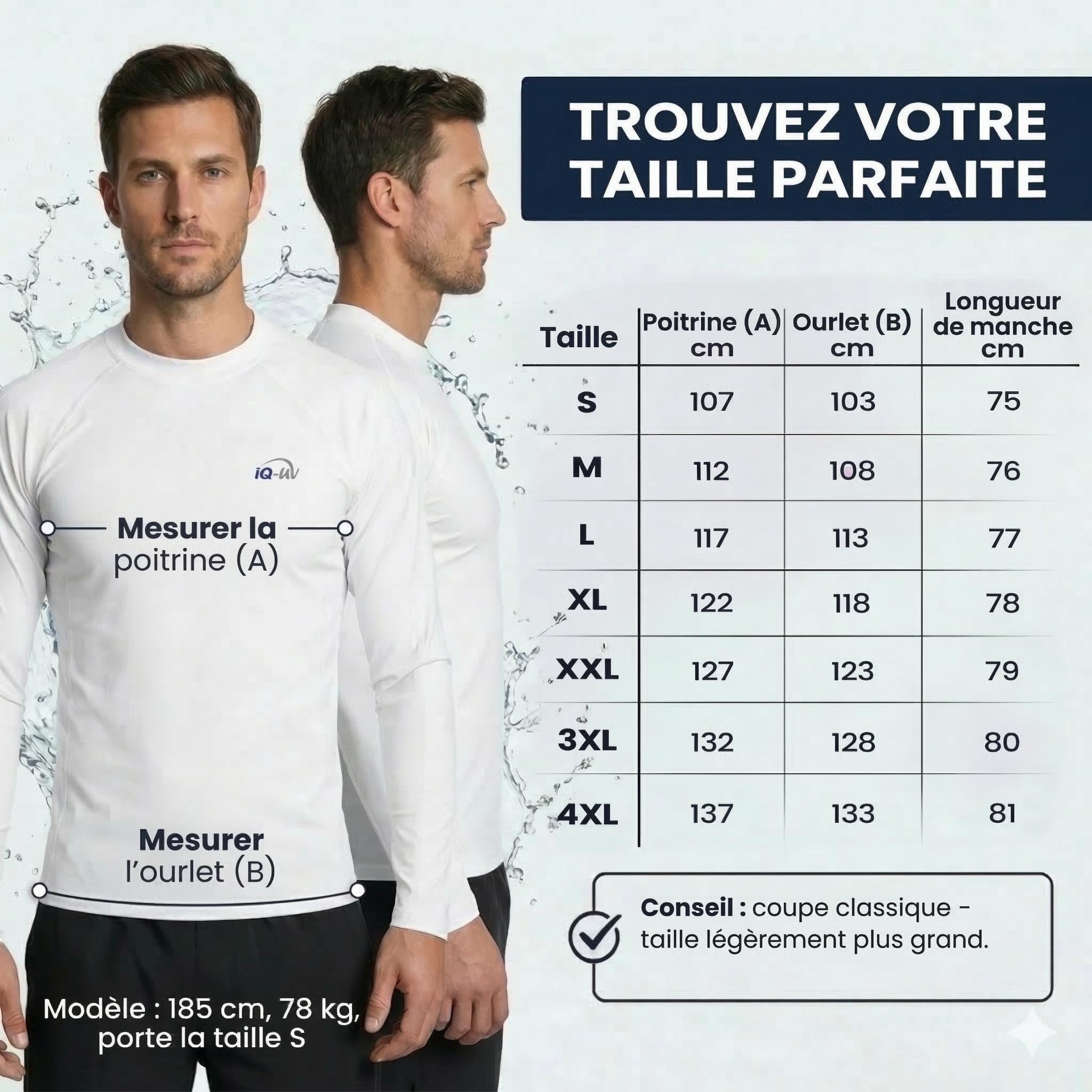 iQ-UV T-Shirt Loose Manches Longues 300, vêtement Anti-UV
