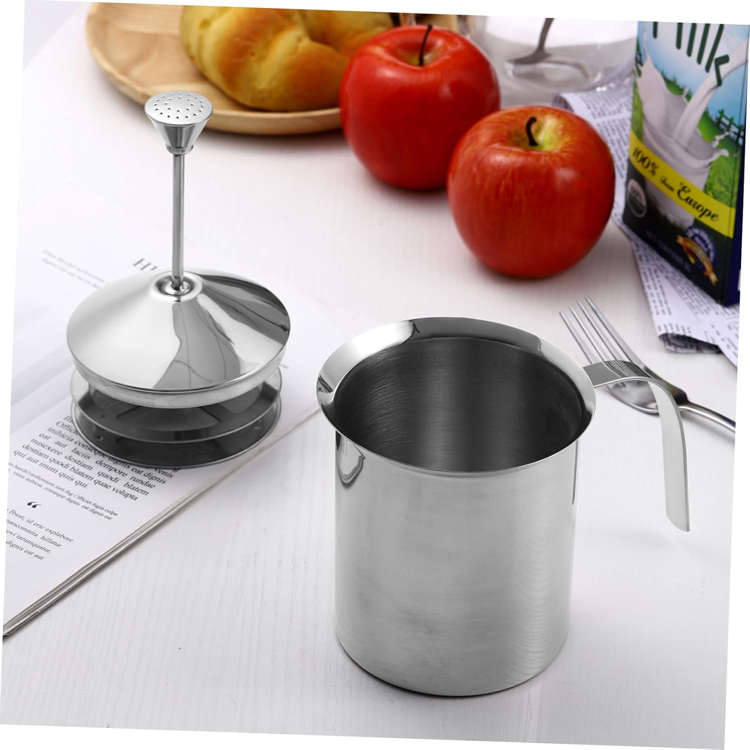 Hemoton 304 milk frother milk frother Milk frother and steamer Hand frother Milk foamer for coffee Milk mixer Coffee foam maker Foam maker for coffee Milk bubbler container mini blender