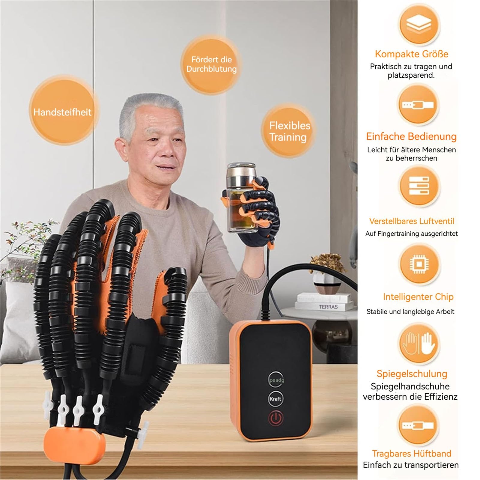 Robot rehabilitacyjny polineuropatia urządzenie z wyświetlaczem LCD lekkie, wiele trybów, wspomaga krążenie krwi, łagodzi sztywność. Idealny po zawale mózgu lub skurczach (L, L)