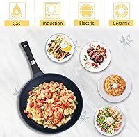 Vista 5 de Sartén antiadherente utensilios de cocina antiadherentes sartenes con tapa, sartenes antiadherentes Olla inoxidable - Inducción antiadherente Sartén