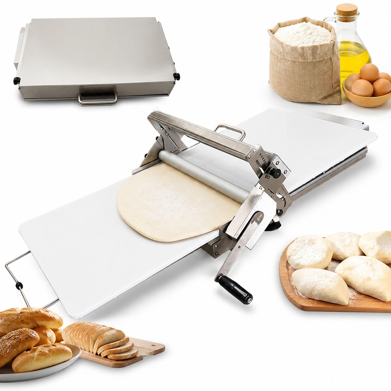 Laminadora de masa plegable manual para estirar masas de pizza sin esfuerzo 8