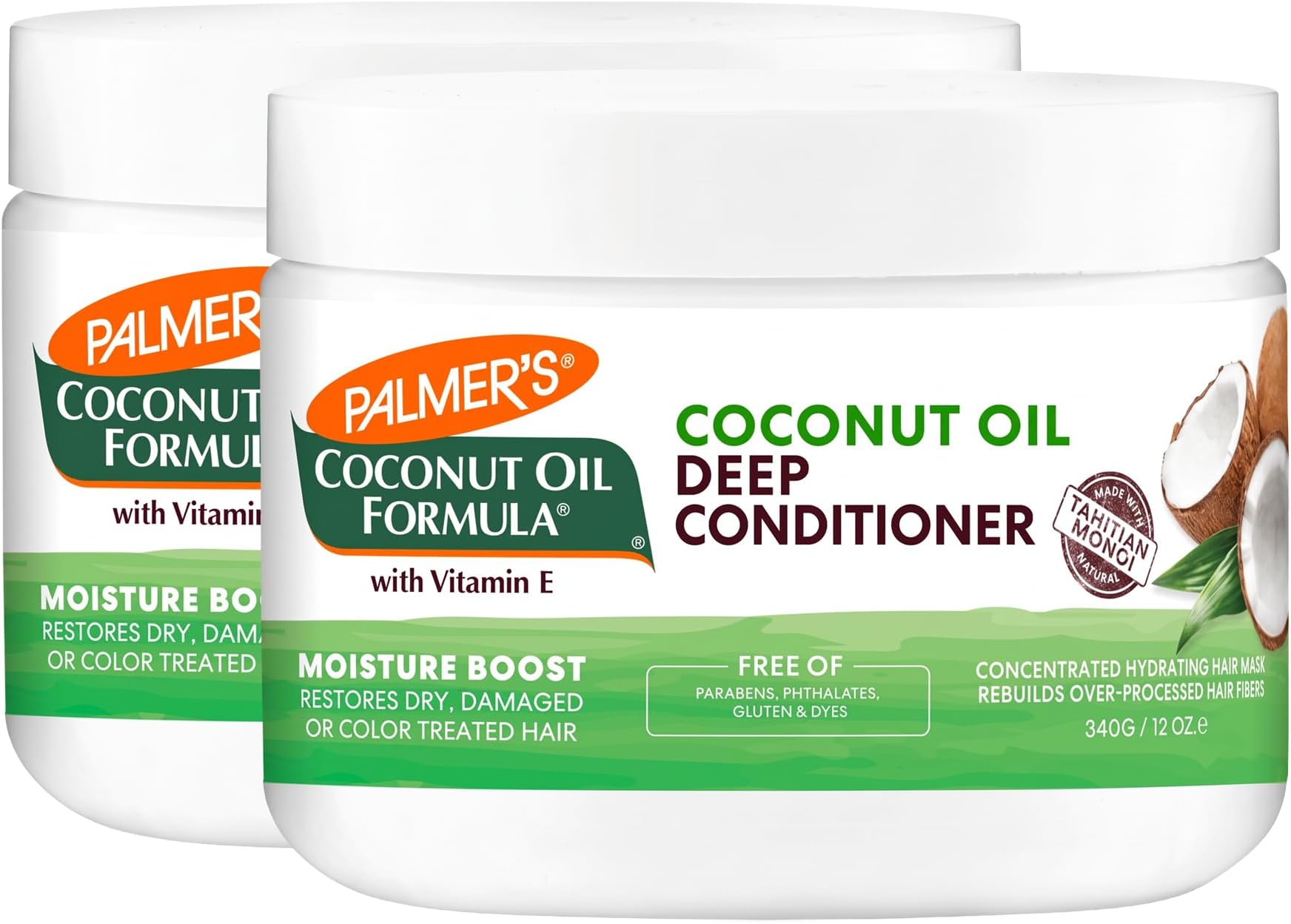 Coconut Oil Formula Moisture Boost Deep Hair Conditioner, 12 Ounce (Pack of 2)