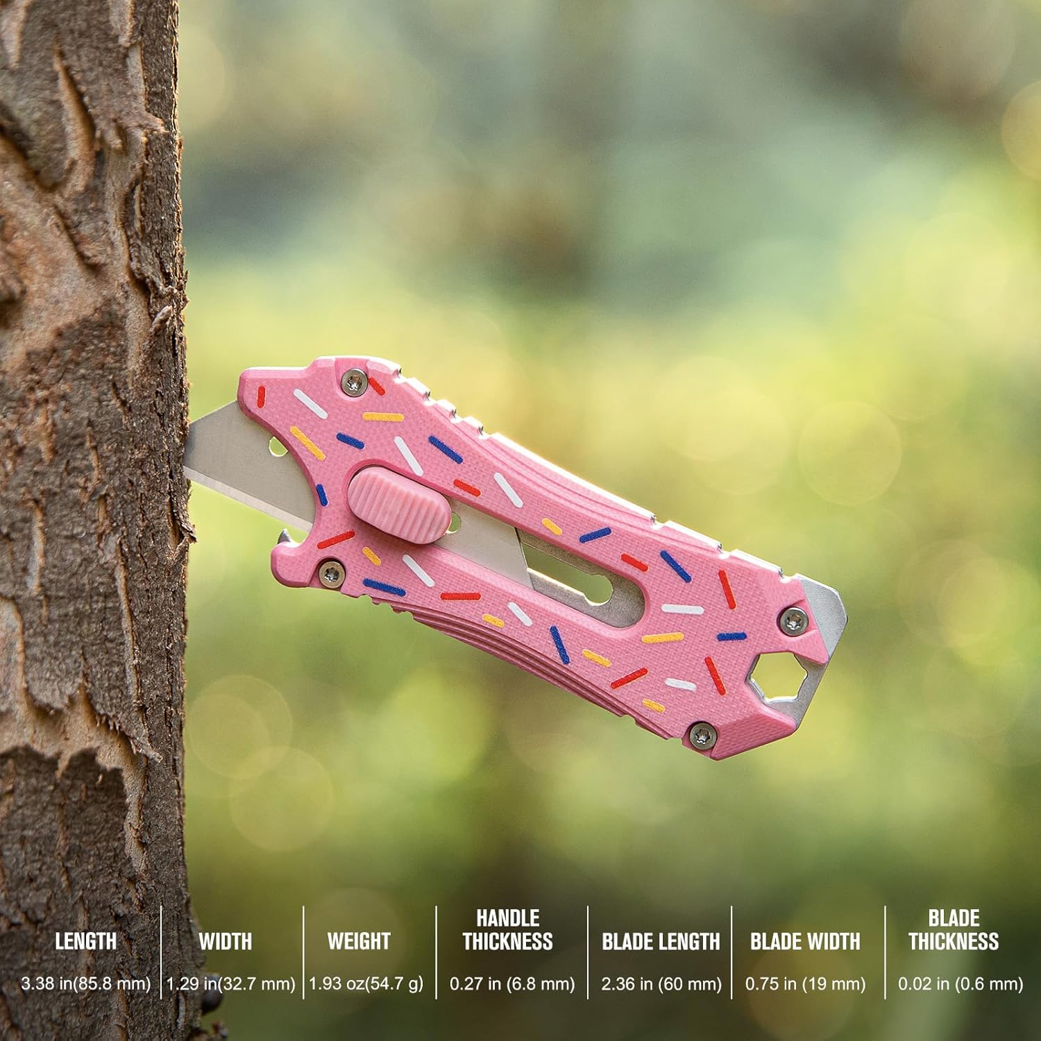 OKNIFE Otacle EDC Retractable Utility Knife, Box Opener Razor Knife, Multifunctional Tool with Belt Cutter, Bottle Opener, Hex Wrench and 6.35 mm Slotted Screwdriver(Doughnut)