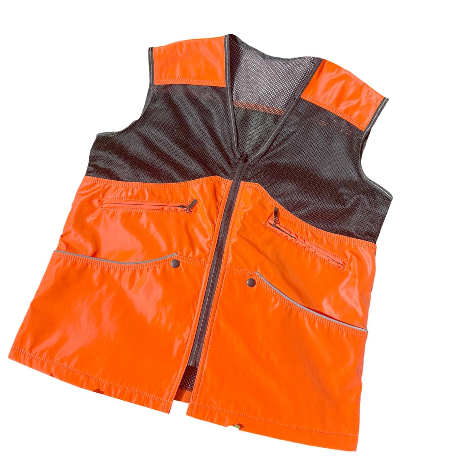 Baoblaze Summer Dog Handler Training Vest Sleeveless Clothes Waterproof Professional Comfortable for Men Women Pet Owner Vest Orange, Size L