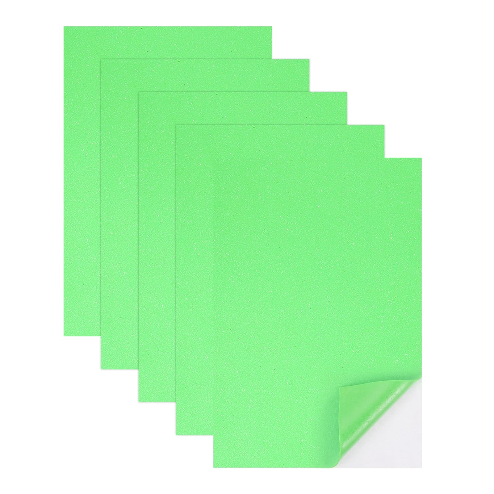 sourcing map 5 Sheets Light Green Shiny Foam Sheets with Adhesive Backing, 8x12Inch Self-Adhesive Shiny EVA Foam Sheets Sticky EVA Paper Stickers for Art Crafts Projects, DIY Party Decoration