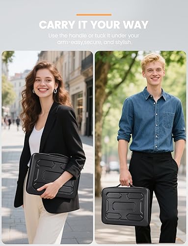 Miniatura 6 de DOMISO Funda para laptop de 14 pulgadas con asa, bolsa de computadora a prueba de golpes, funda protectora de EVA impermeable para ThinkPad E480Yoga