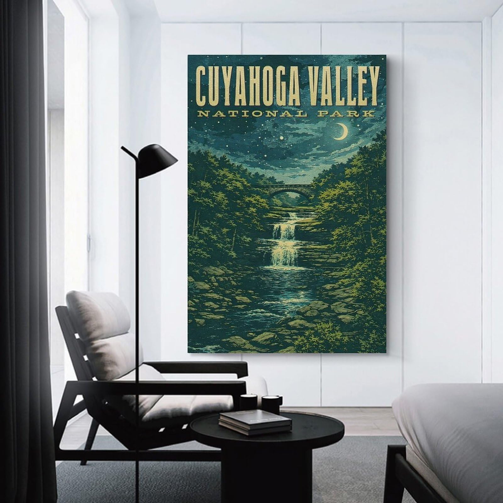 Junmoney Room Decor Wall Art Cuyahoga Valley National Park Vintage, 24x36inch(60x90cm), for Entrance Spaces, Stair Walls Or Halls, Home Artwork for First Impressions