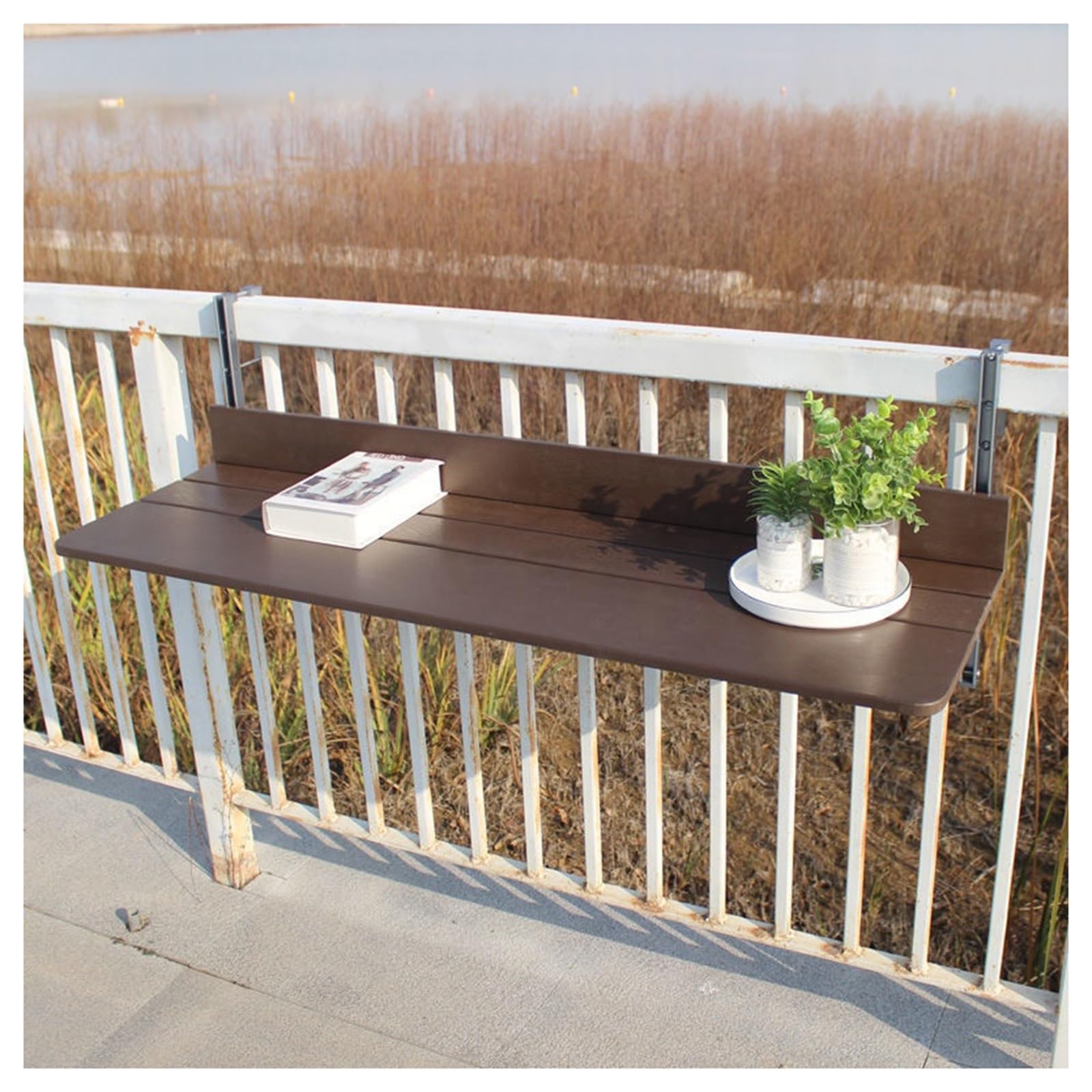 Balustrade de balcon pliante d'extérieur élégante en format 80 x 37 cm