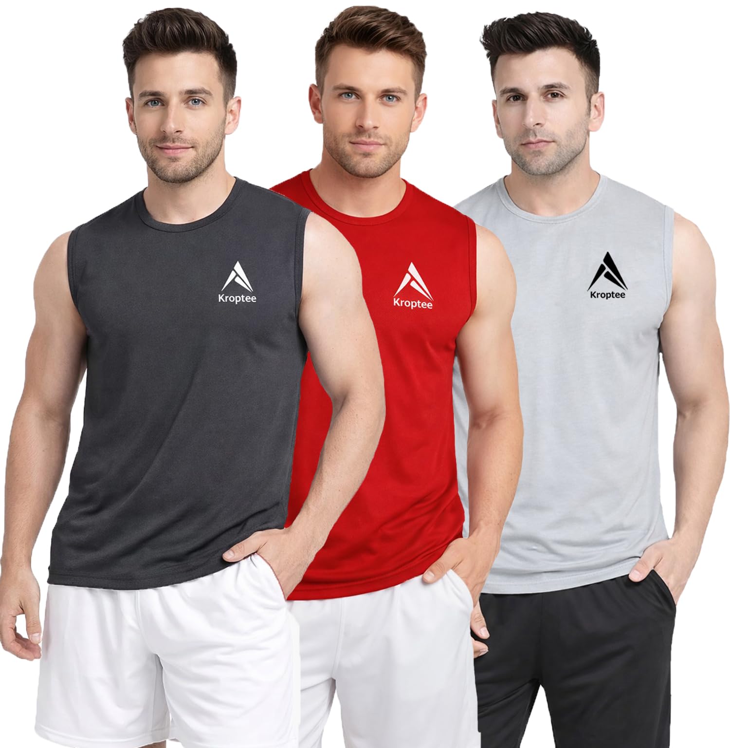 kroptee Stylish Vest for Men | Vest for Boys - Perfect for Gym Workouts,| Men's Tank Top Regular fit|Cotton Combo Pack of 3 Sports Vest-picture-38