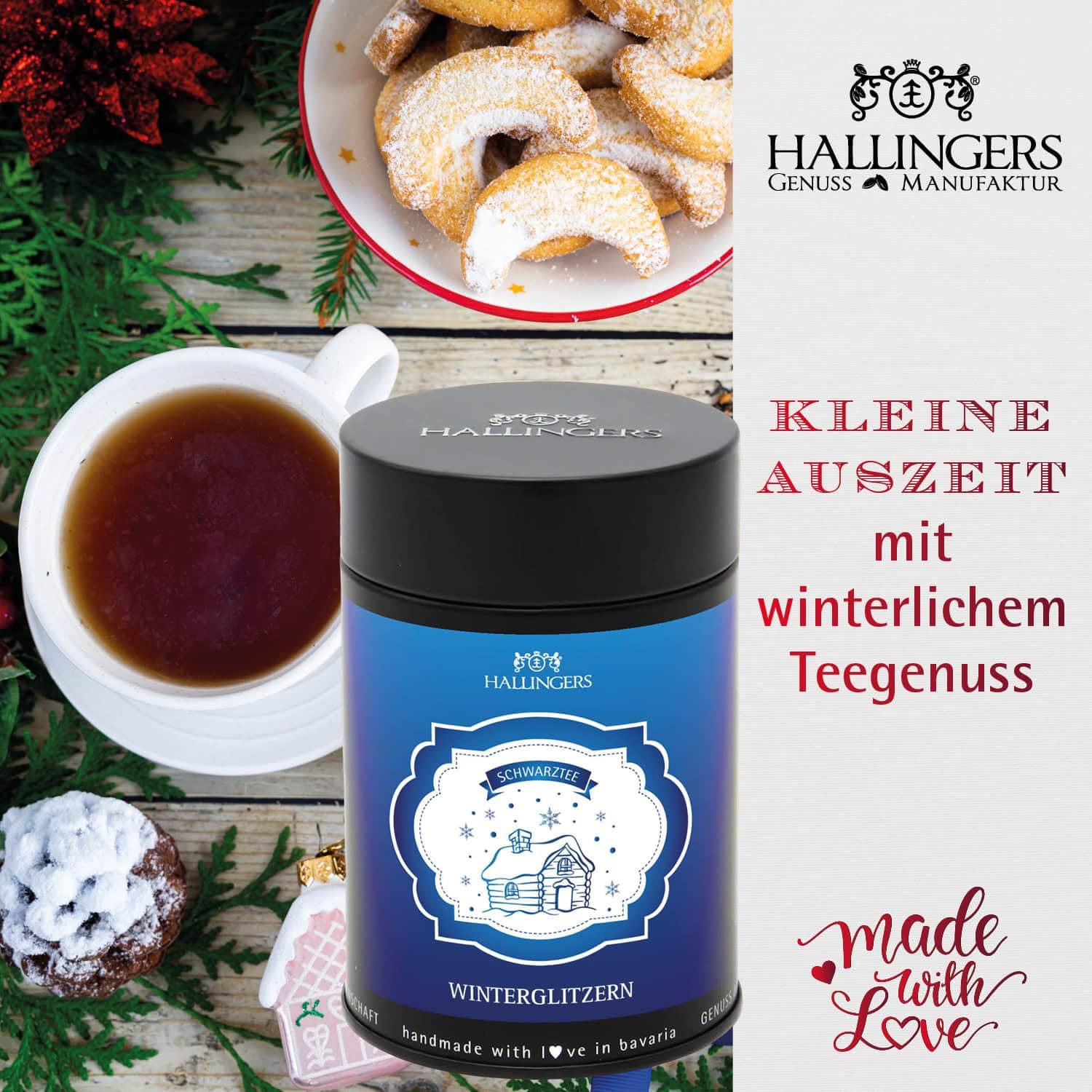 Hallingers Genuss Manufaktur Feinkost Weihnachts-Geschenk-Set - XXL-Geschenkkorb "Fröhliche Weihn..." große Selektion Pasta, Lebkuchen, Gewürz Nougat Badesalz Schoki & mehr, Weihnachten für Frauen