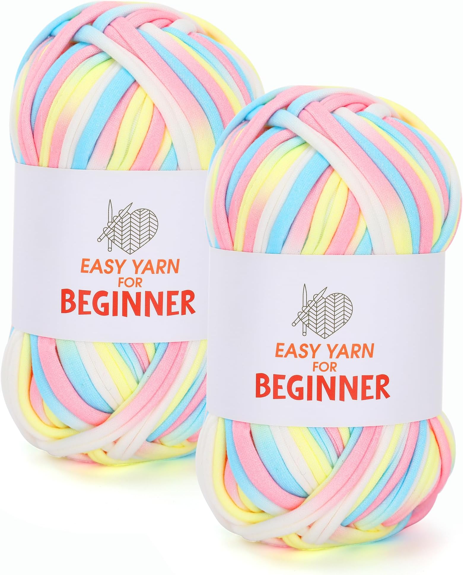 T-Shirt Yarn for Croheting Knitting - 2 PCS Chunky Thick Yarn for Bags Blanket Cushions Slippers Storage Baskets Projects, Fabric Yarn 100g×4 (3.5oz×4), DIY Handmade Knitting Gift