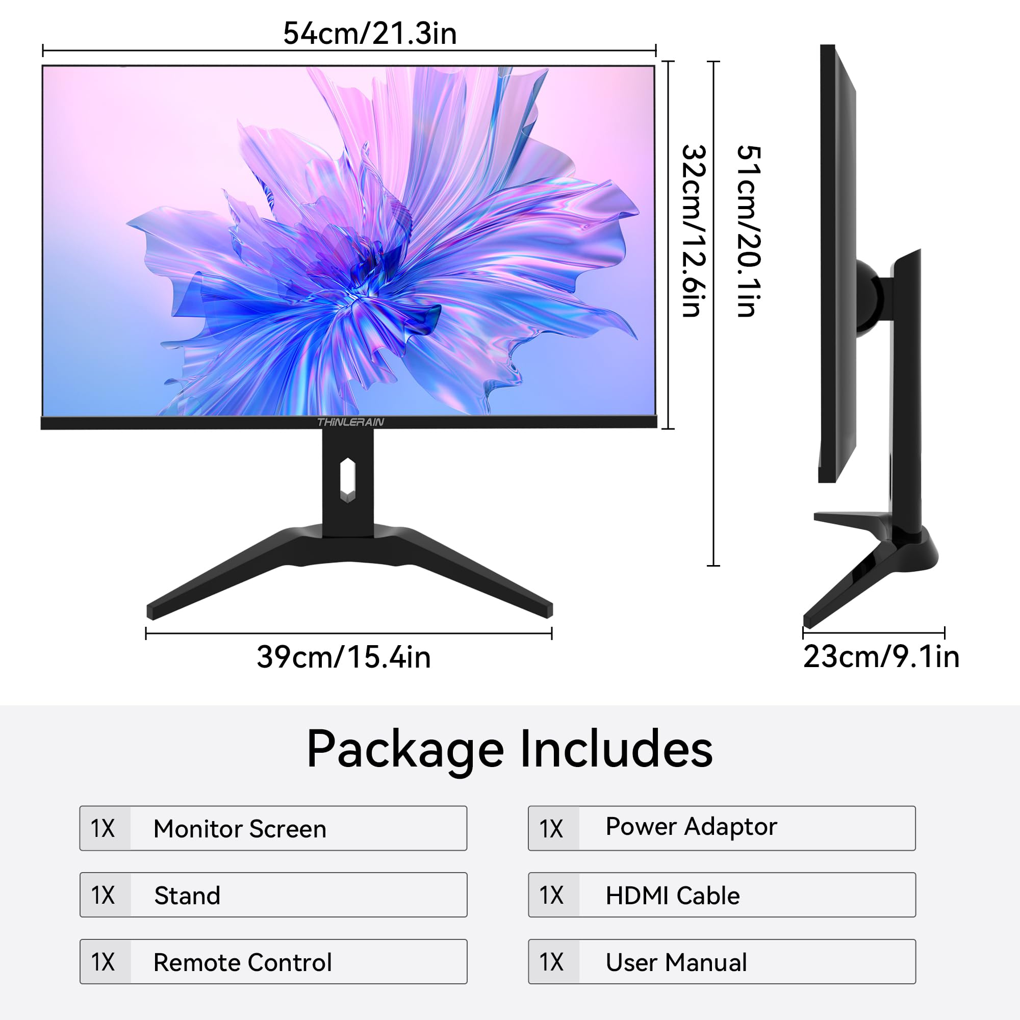 Monitor per PC da 24 pollici, 1920 x 1080p, display LED AMD FreeSync, 100% sRGB, VGA/HDMI/AV/BNC/USB, altoparlante integrato, 60 hz, 5 ms, VESA, nero