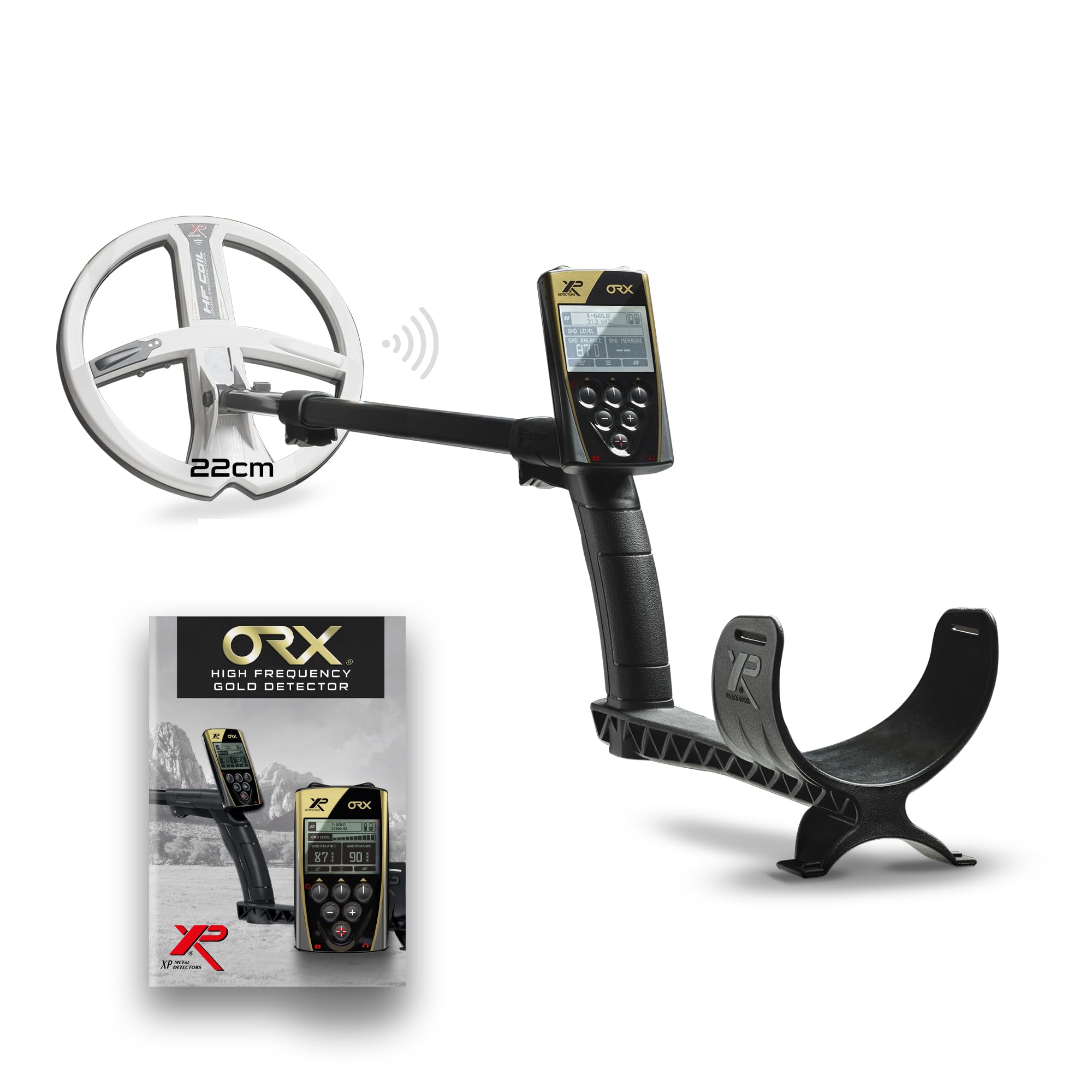 XP Metal Detectors Détecteurs de métaux ORX - dédié à la Recherche d'or - avec Disque HF de 22cm, télécommande et Canne Lite S-Telescopic (ORX-22HFRCF)