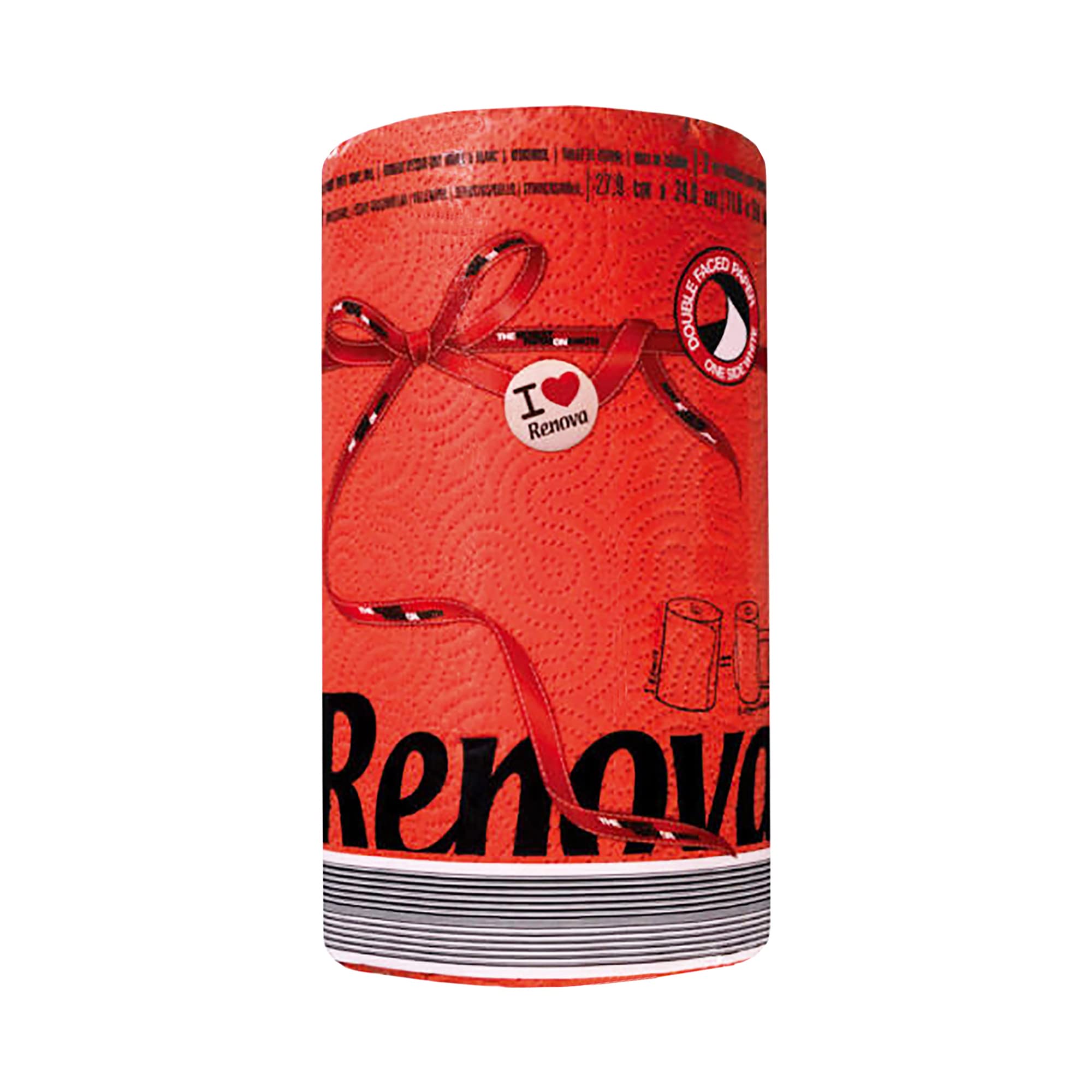 Renova Red Paper Towel Pack - 1 Roll - 120 Sheets - 2 Ply - FSC Certified - Sustainable & Absorbent