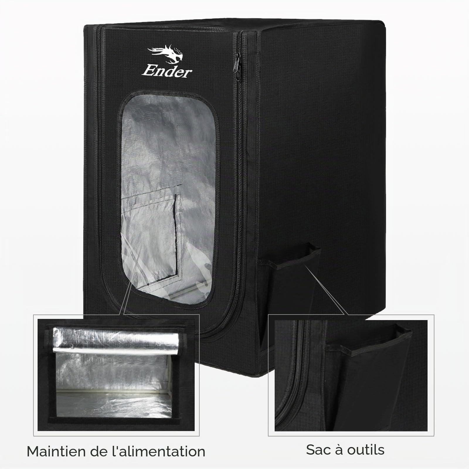 Ender 3 Boîtier,Ender 3 V2 Neo Couvercle de Protection 3D Printer Housing Tente pour Ender 3 V3 SE&KE,Kobra Neo/Go,SV06,Aquila X2-Ignifuge à Température Constante-48 * 60 * 72