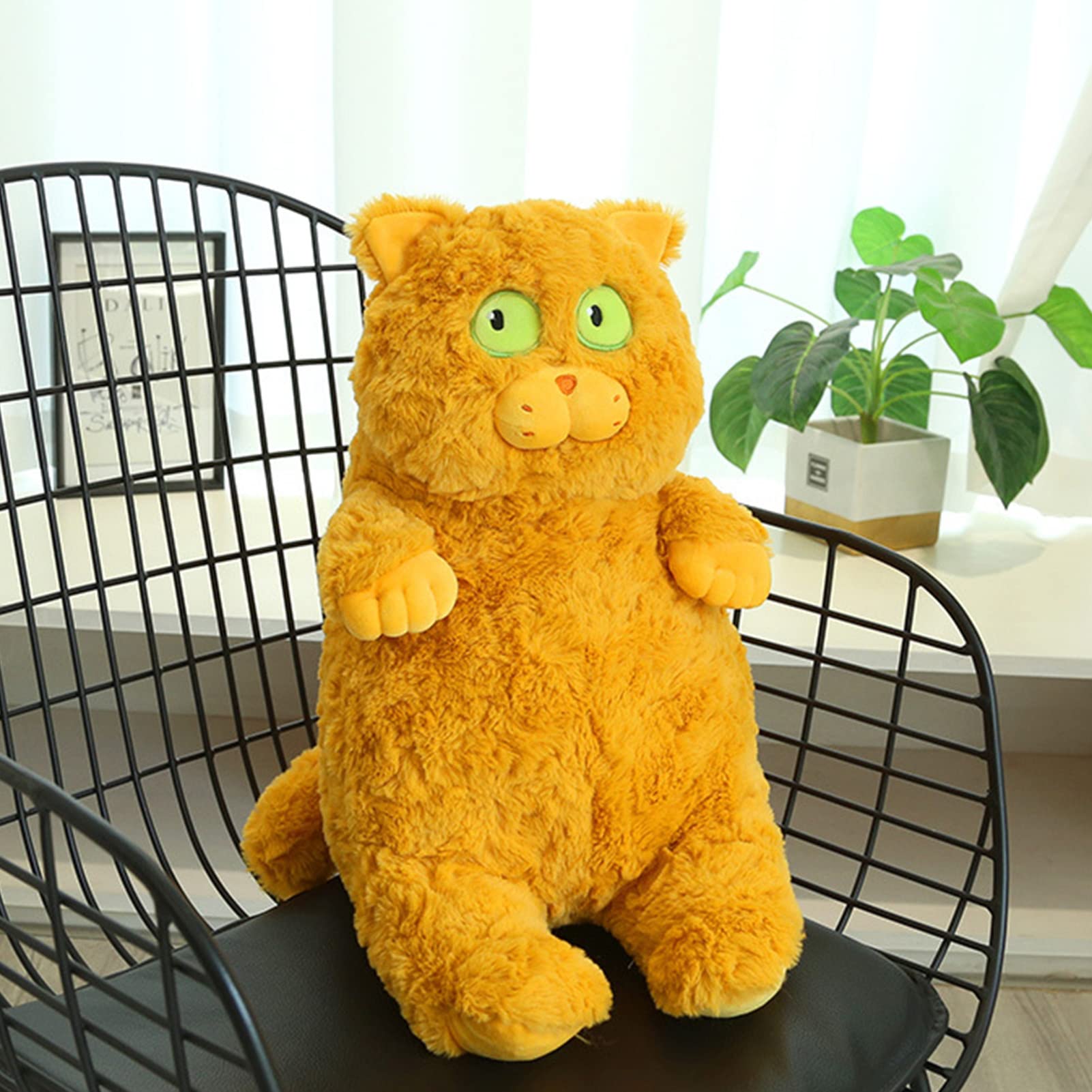 lyrlody Juguete de Peluche para Gato, Almohada Corta de Felpa para Gato, 400g, Relleno Completo, Diseño de Mirada Fija, Juguete de Gatito de Peluche Suave para Cama, sofá, Siesta, Decoración del