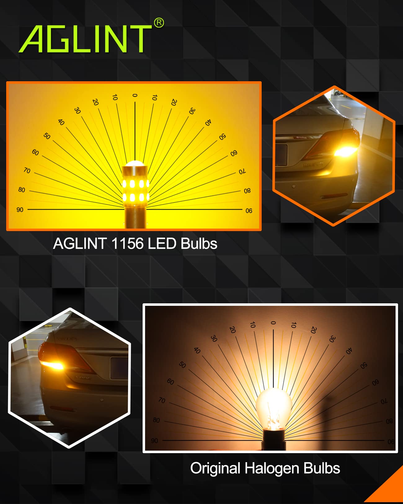 AGLINT P21W 1156 LED Ampoule BA15S 382 12V-24V Voiture LED Feu de Recul Feux de Jours DRL Direction Clignotants Brouillard Arrière Feux de Frein 6500K Blanc 2Pcs