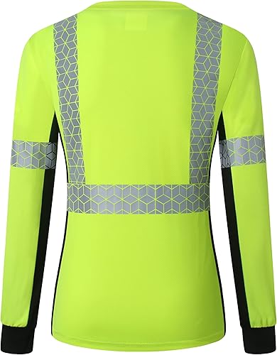 Miniatura 6 de Playera de Seguridad para Mujer, Camiseta Reflectante de Alta Visibilidad para Mujer con Patrón Reflectante Inusual, Manga Corta Transpirable