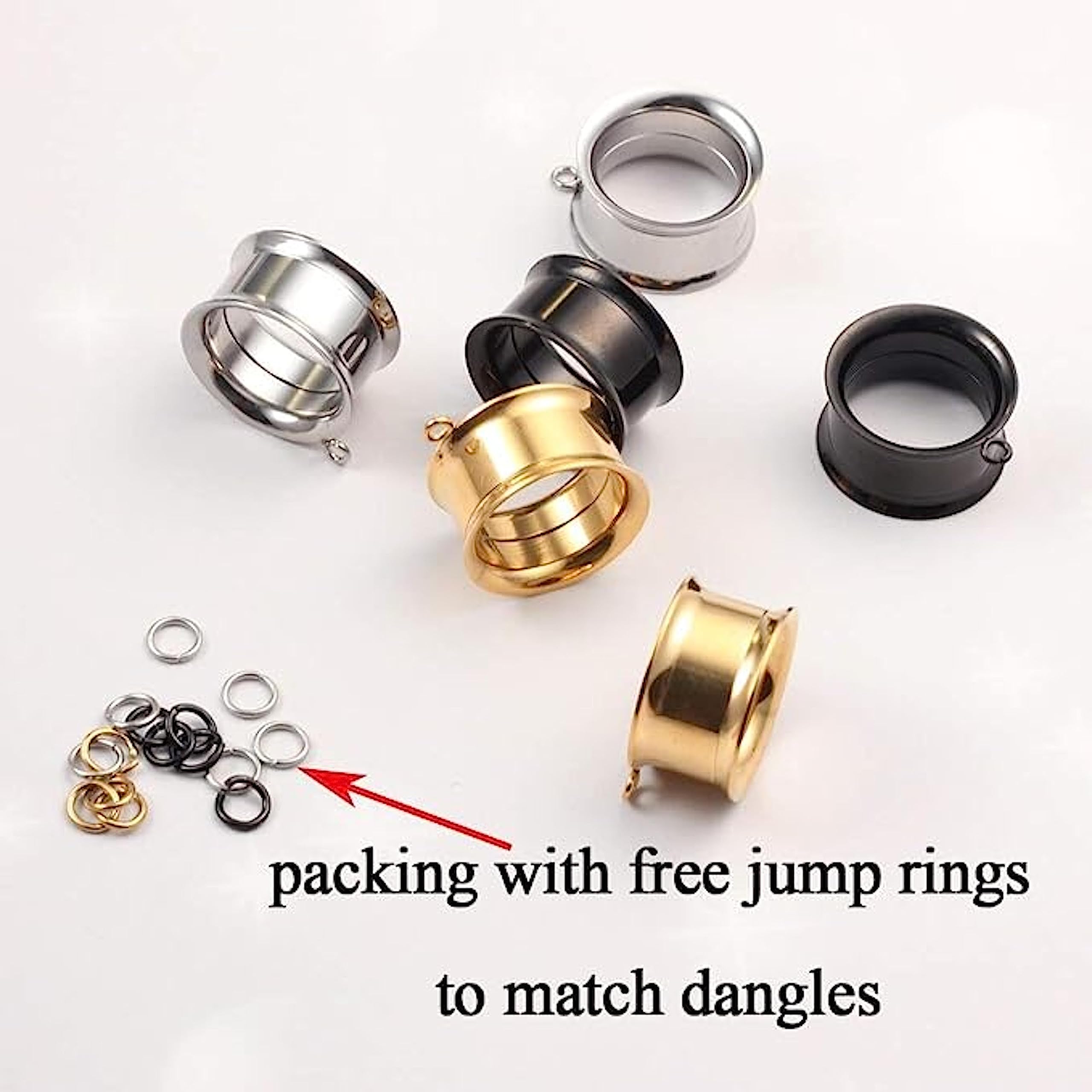 3 Pairs Set DIY Tunnels Plugs Gauges for Ears Piercing Jewelry Black Gold 2g 0g Stainless Steel Ear Dangle Accessories For Women Mens: 10mm(00g) Black-Style II