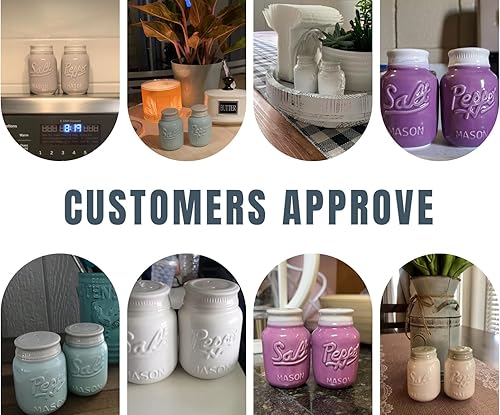 Miniatura 6 de Comfify - Salero y pimentero, diseño clásico de tarro, adorable jarro decorativo de estilo clásico, rústico, chic, hechos en cerámica resistente