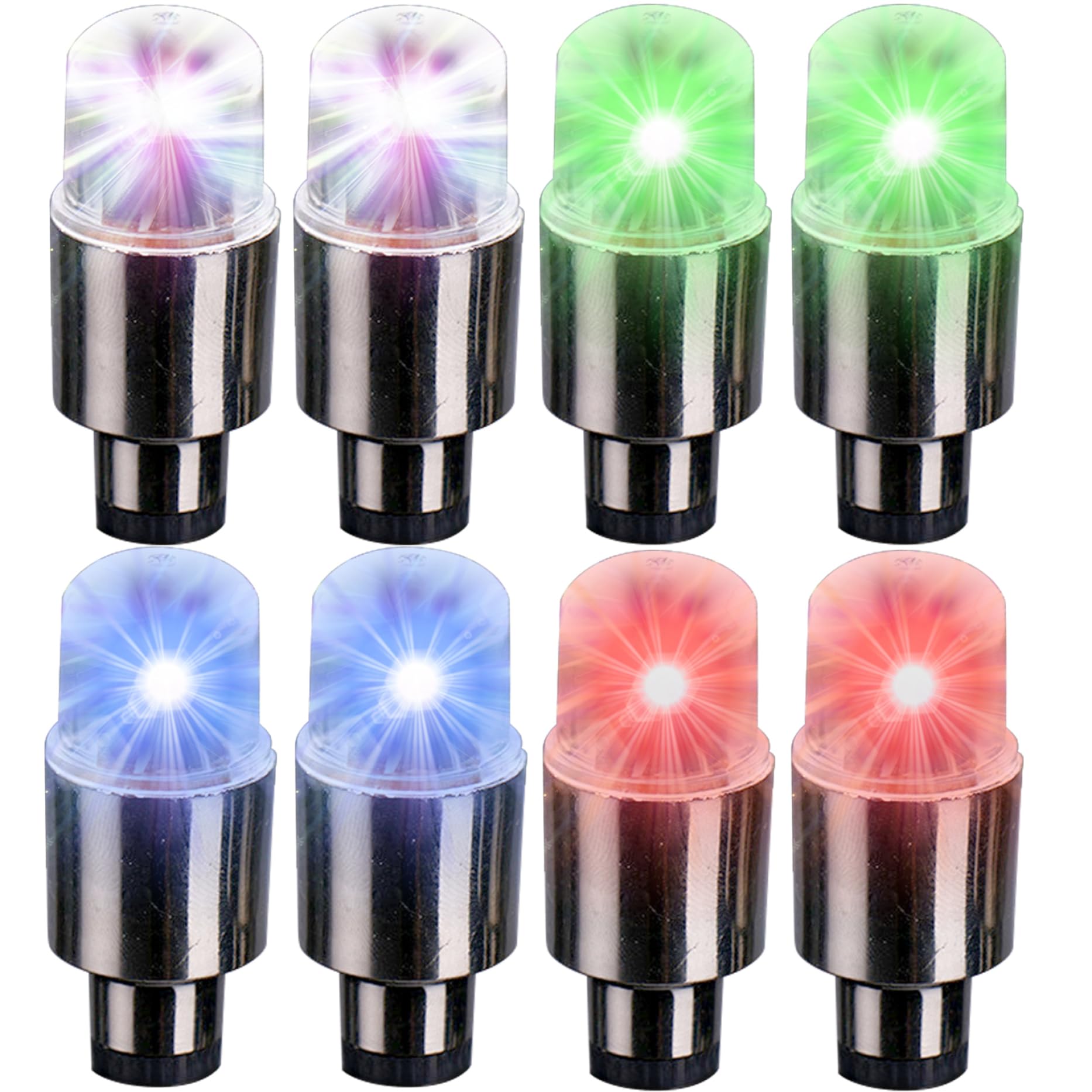 Luci per Ruote per Bici da 8 Pezzi, luci per Pneumatici per Bici Impermeabili di Sicurezza, Raggio per Bicicletta Flash ad Alta Trasmissione Luminosa per Auto da per Uomo e Donna