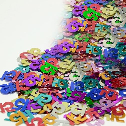 Confeti número 15 multicolor - Paquete al por menor #7158 QS0