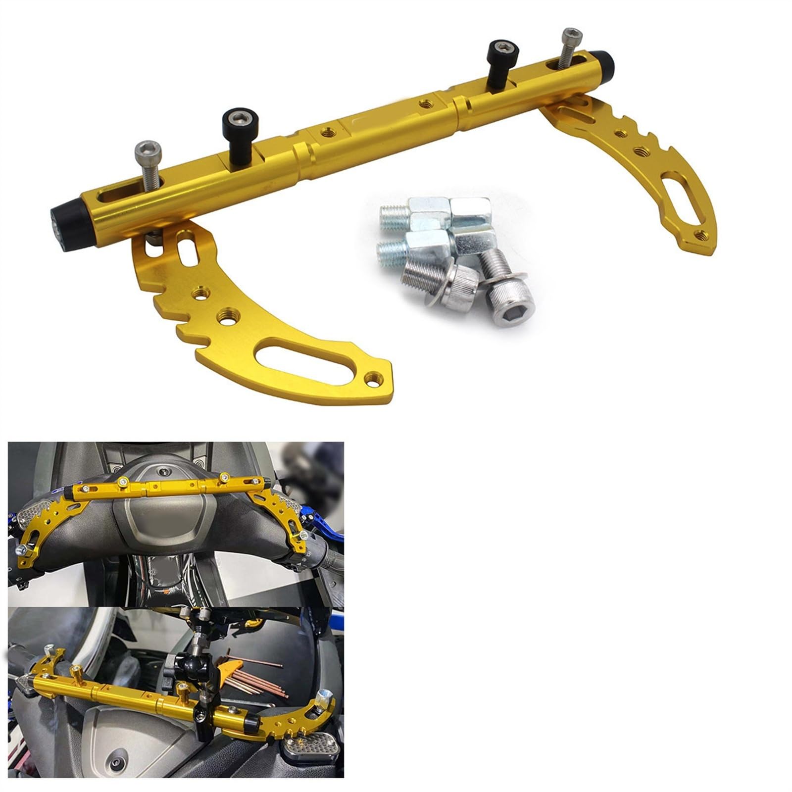 Barra De Equilibrio con Mango Dirección Sólida 22mm, Soporte para Teléfono Móvil, Navegación, Varilla Fijación para Yamaha YZF R7 YZFR7 2021-2022